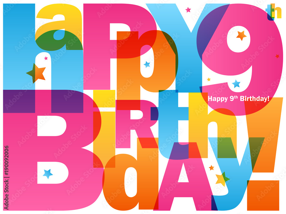 Photo & Art Print HAPPY 9th BIRTHDAY Card, Web Buttons Inc photo-art-print-happy-9th-birthday-card-web-buttons-inc