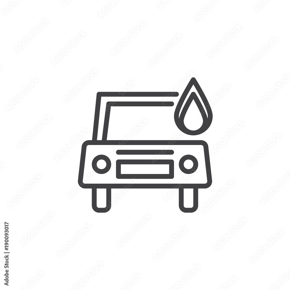 Burning car line icon, outline vector sign, linear style pictogram isolated on white. Car in fire symbol, logo illustration. Editable stroke Burning car line icon, outline vector sign, linear style pictogram isolated on white. Car in fire symbol, logo illustration. Editable stroke
