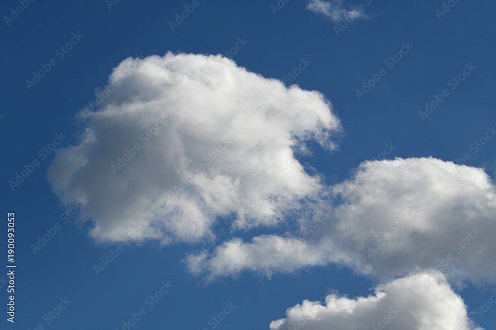 青空と雲「空想・雲のモンスターたち」親子連れ、守られて、庇護、安全をはかるなどのイメージ 青空と雲「空想・雲のモンスターたち」親子連れ、守られて、庇護、安全をはかるなどのイメージ
