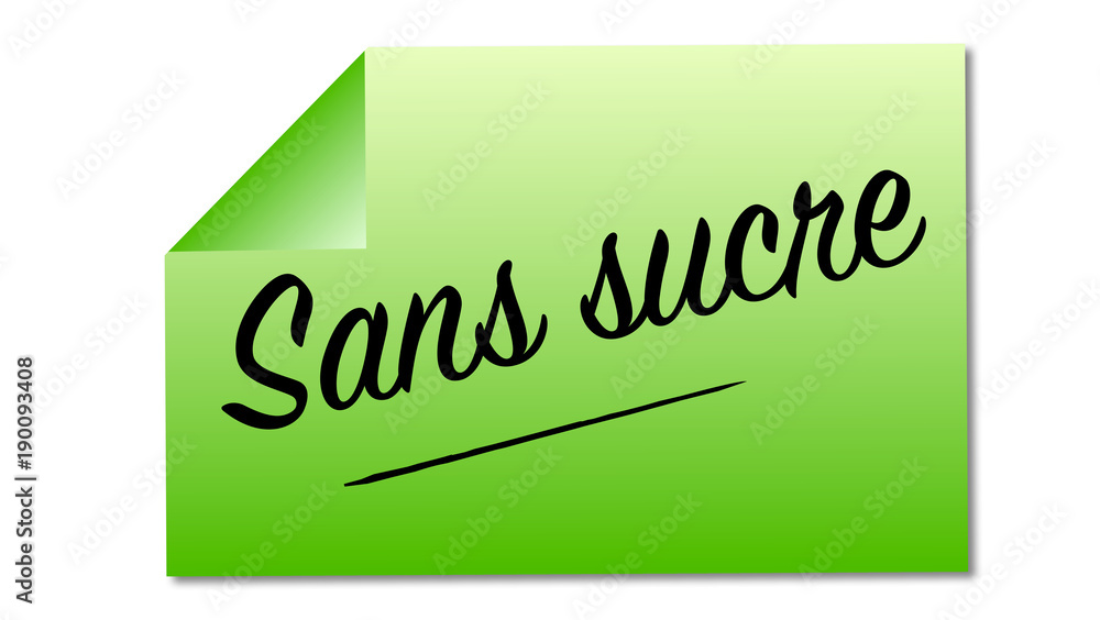 sans sucre mémo vert autocollant sans sucre mémo vert autocollant