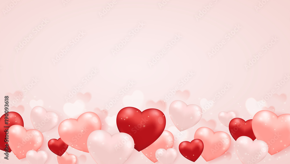 Horizontal background for Valentine's day