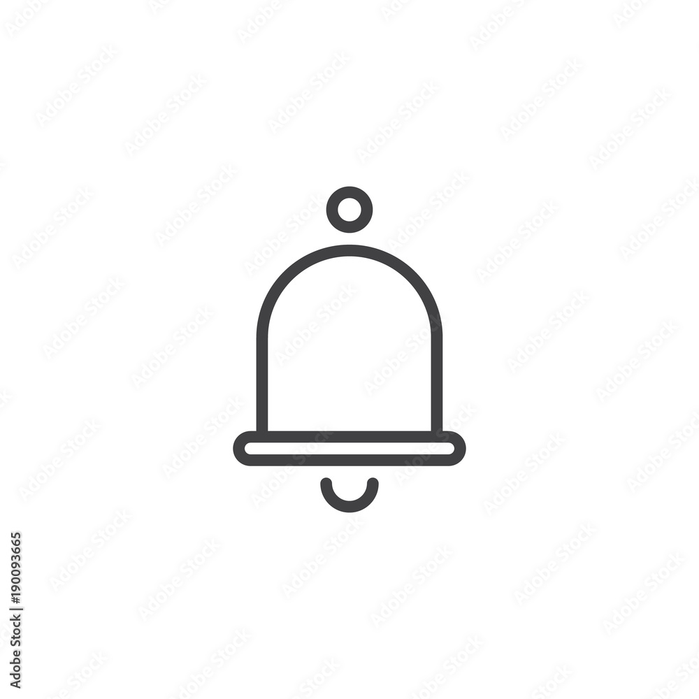 Alarm bell line icon, outline vector sign, linear style pictogram isolated on white. Symbol, logo illustration. Editable stroke Alarm bell line icon, outline vector sign, linear style pictogram isolated on white. Symbol, logo illustration. Editable stroke