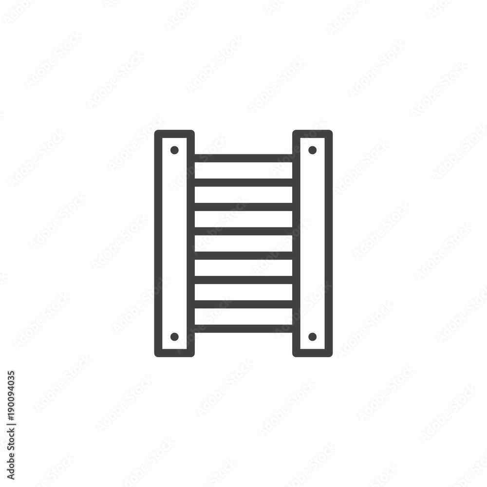Ladder line icon, outline vector sign, linear style pictogram isolated on white. Symbol, logo illustration. Editable stroke