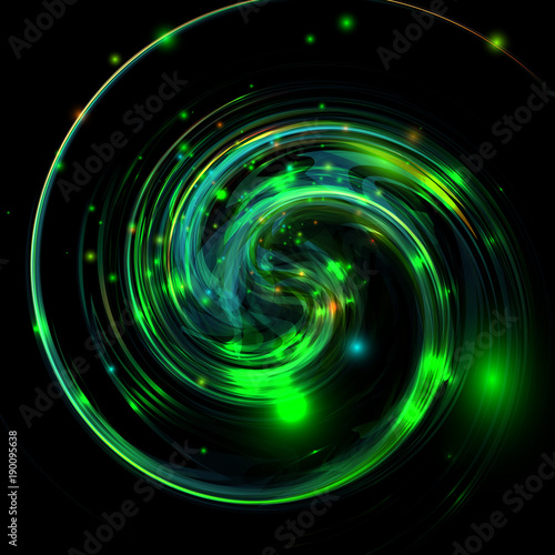 Twisted green shiny and colorful background, vector illustration