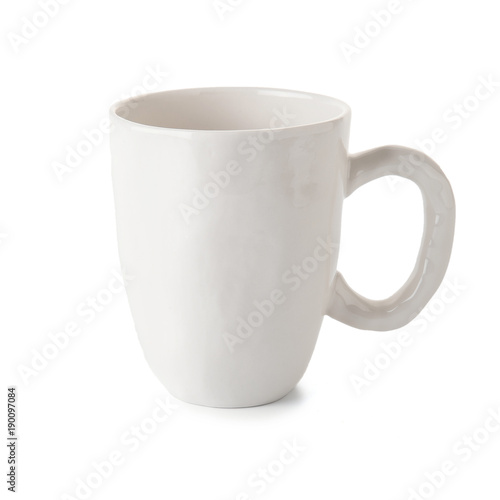 empty cup of coffee or mug on white