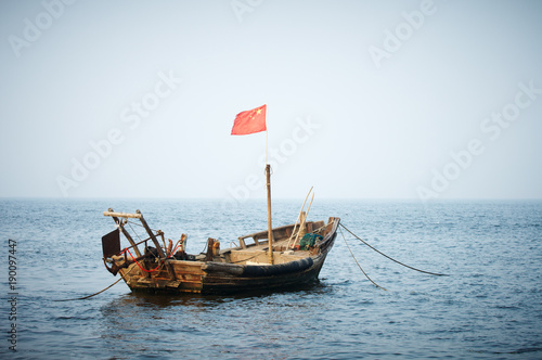 Chinese fishing boats in the sea