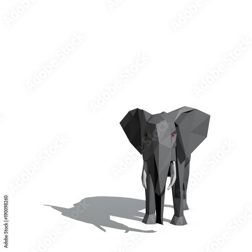Polygonal elephant. Isolate...