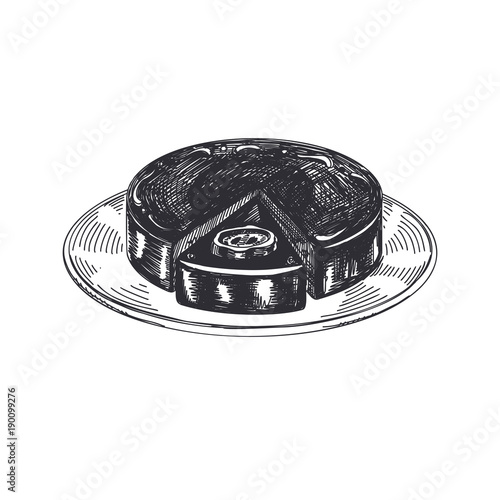 Beautiful vector hand drawn austrian food Illustration. 