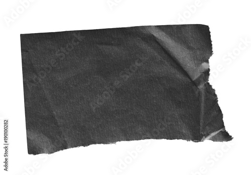 black torn paper isolated on white background