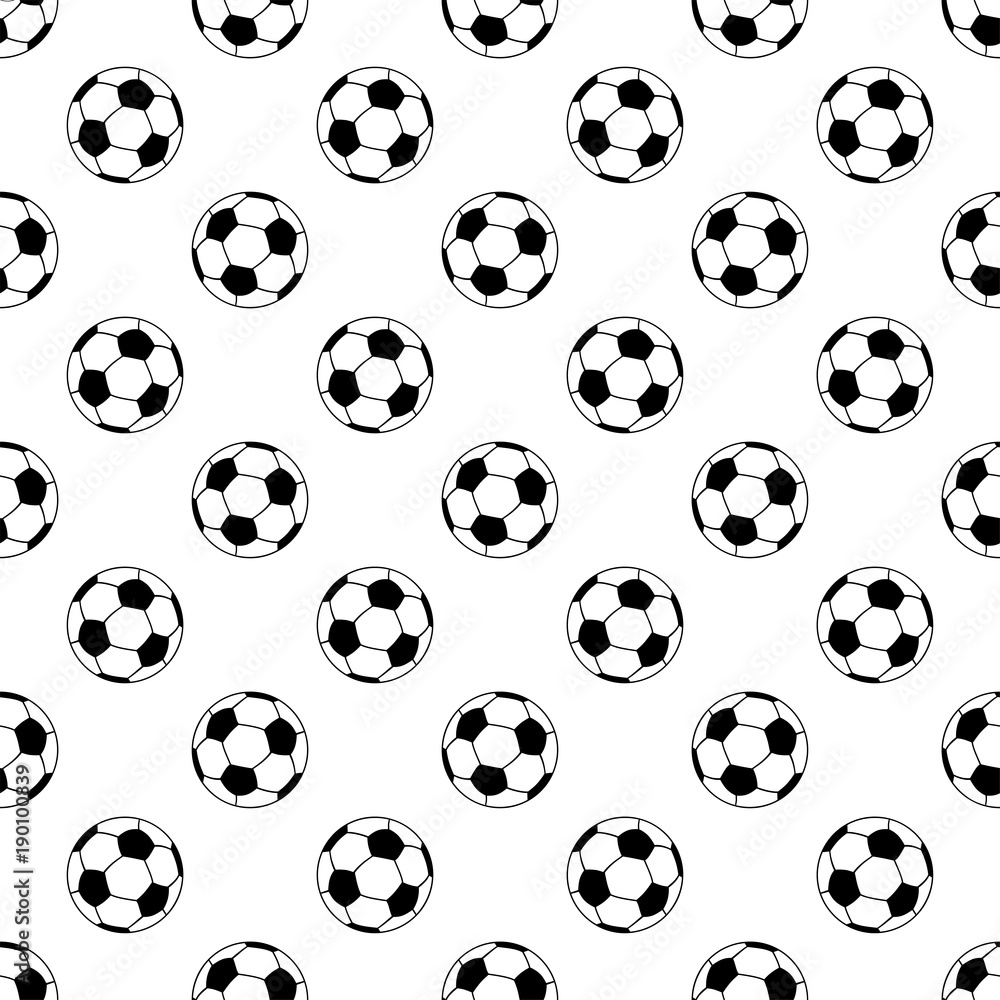 Seamless patterns from a soccer ball. Black and white. Vector