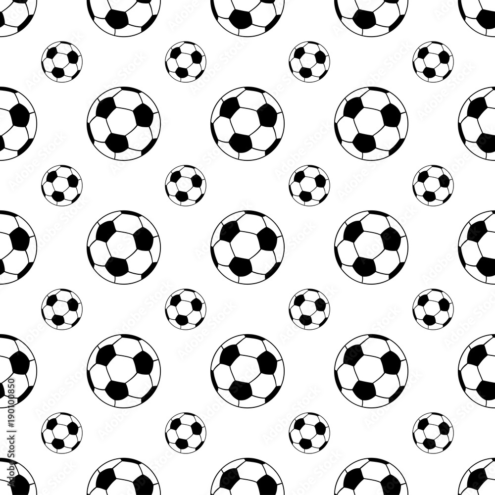 Naklejka premium Seamless patterns from a soccer ball. Black and white. Vector illustration