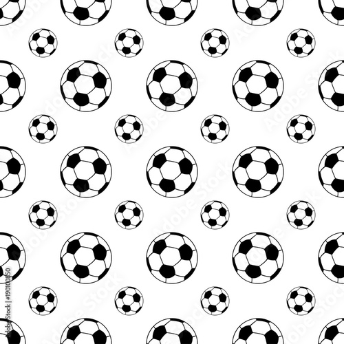 Seamless patterns from a soccer ball. Black and white. Vector illustration