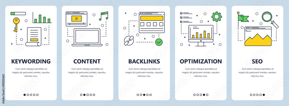 Vector modern thin line keywording concept web banner set Vector modern thin line keywording concept web banner set
