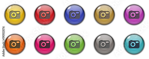 Camera Button icon 3D Multicolor