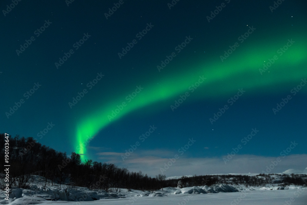 Northern lights in swedish lapland - Abisko , Sweden 