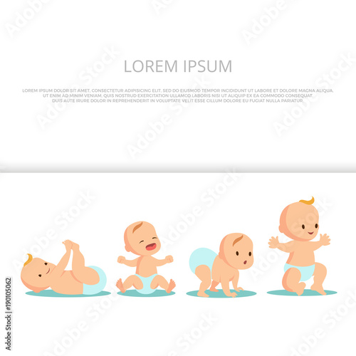 First babys steps banner design - cute baby background
