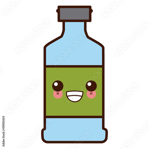 Container bottle isolated cute kawaii cartoon vector illustration