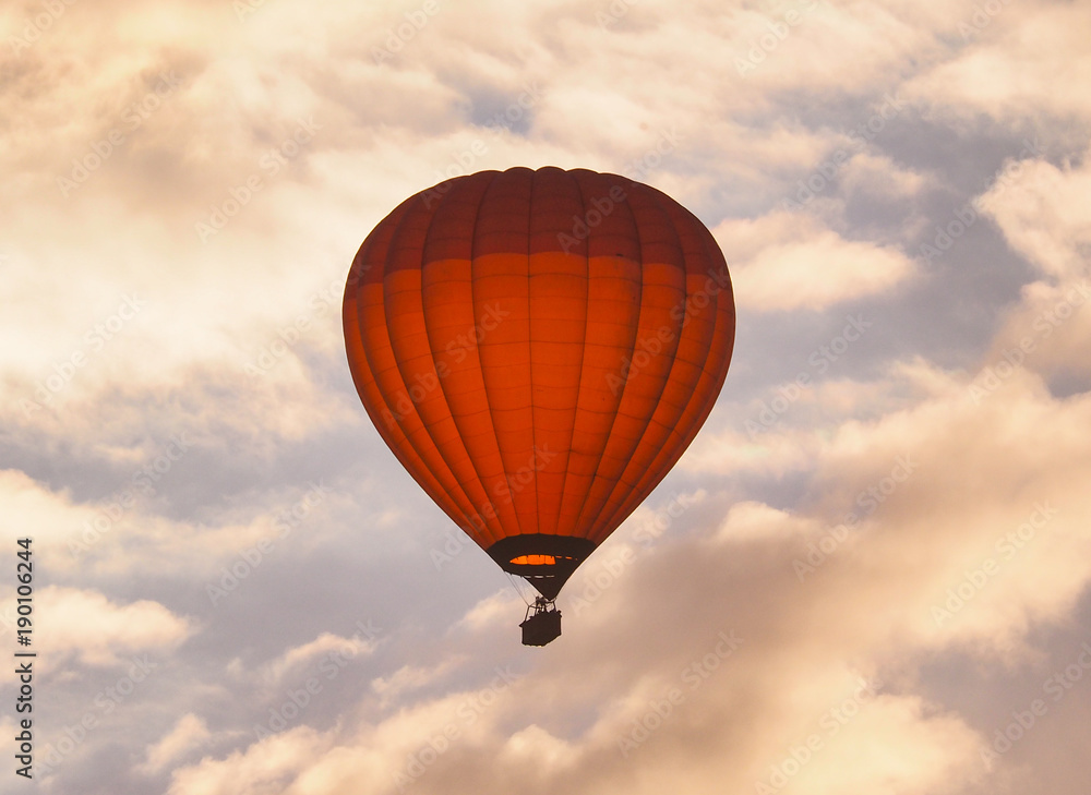 Hot Air Balloon Drifting in Clouds Hot Air Balloon Drifting in Clouds