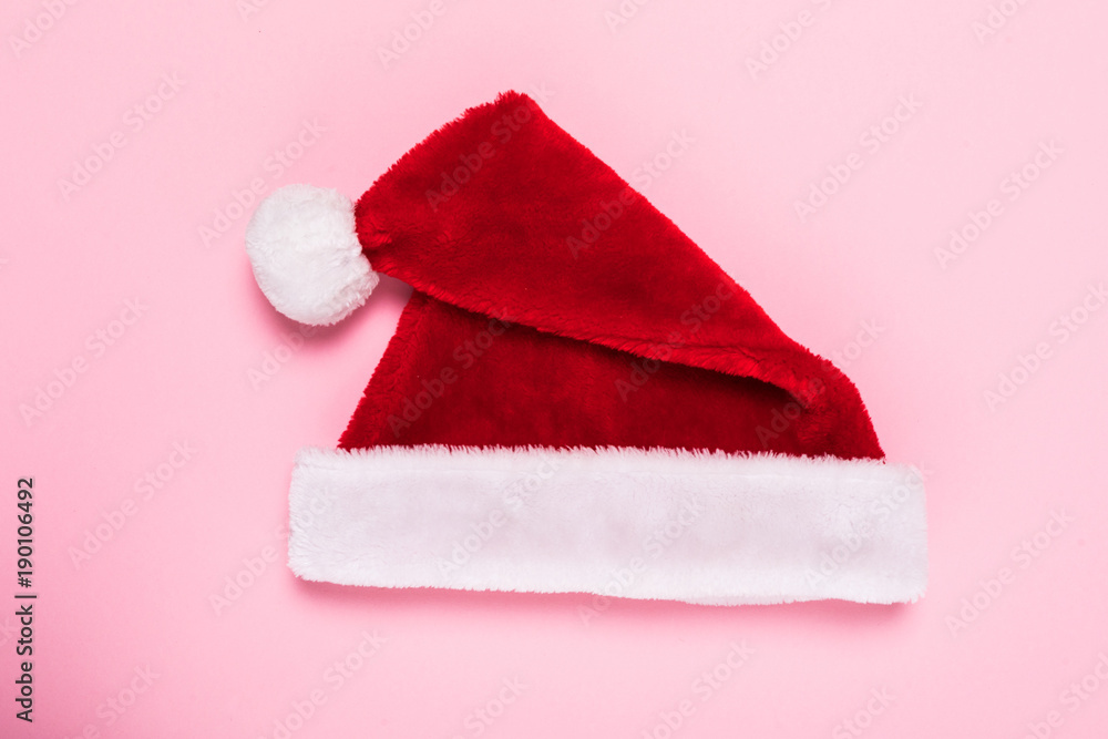 Santa Claus helper hat isolated on pink background. Santa Claus helper hat isolated on pink background.