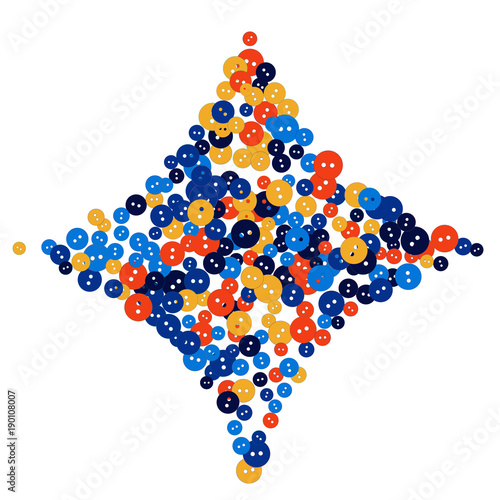 Vector Confetti Background Pattern. Element of design. Colored buttons on a white background