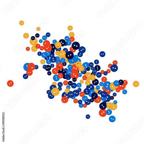 Vector Confetti Background Pattern. Element of design. Colored buttons on a white background