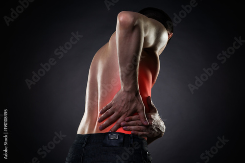 Back pain, kidney inflammation, ache in man's body