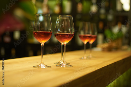 wine in a glass in a restaurant