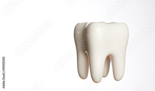Fototapeta Naklejka Na Ścianę i Meble -  White enamel tooth model isolated on white