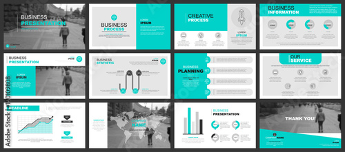 Business presentation slides templates from infographic elements. Can be used for presentation, flyer and leaflet, brochure, corporate report, marketing, advertising, annual report, banner, booklet.