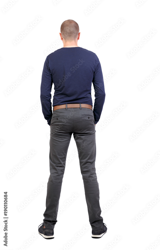 Back view of man in jeans. Back view of man in jeans.
