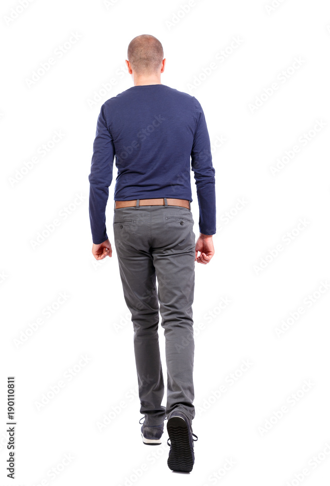 Back view of going handsome man. walking young guy . Back view of going handsome man. walking young guy .