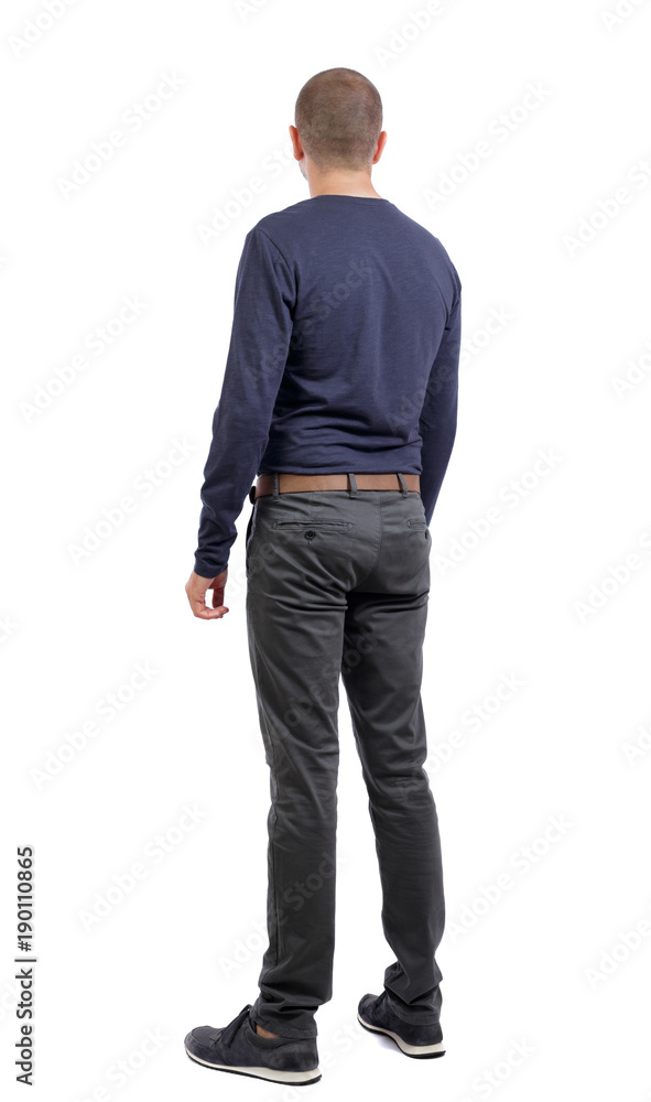 Back view of man in jeans. Back view of man in jeans.