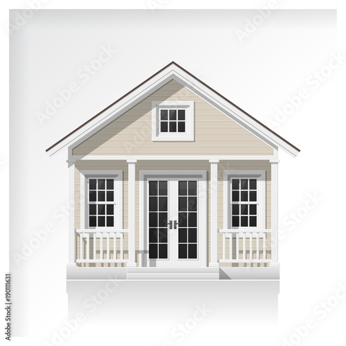 Elements of architecture with a small house icon isolated on white background , vector ,illustration