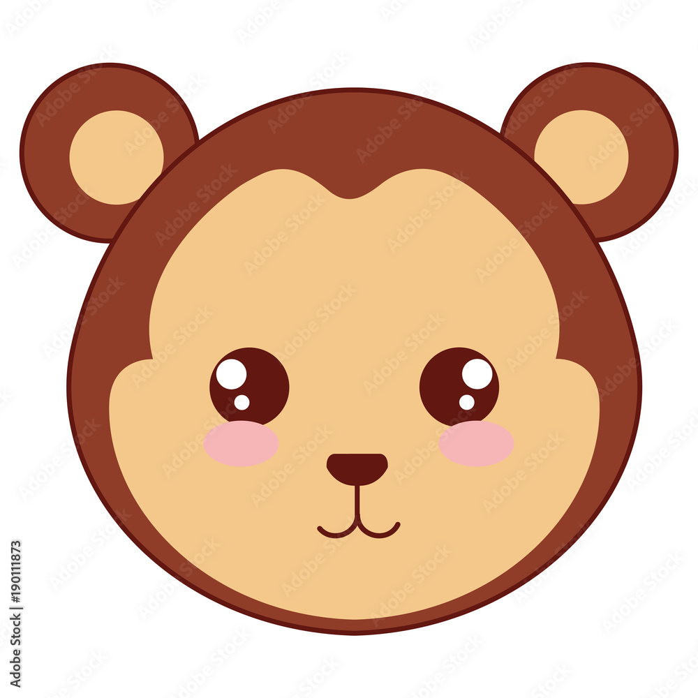 cute and tender monkey head character cute and tender monkey head character