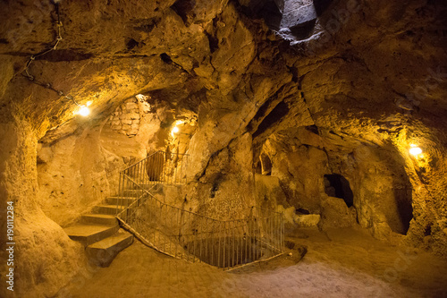 Derinkuyu cave city in Cappadocia Turkey photo