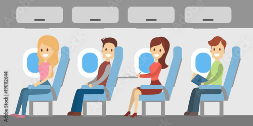 People in airplane.