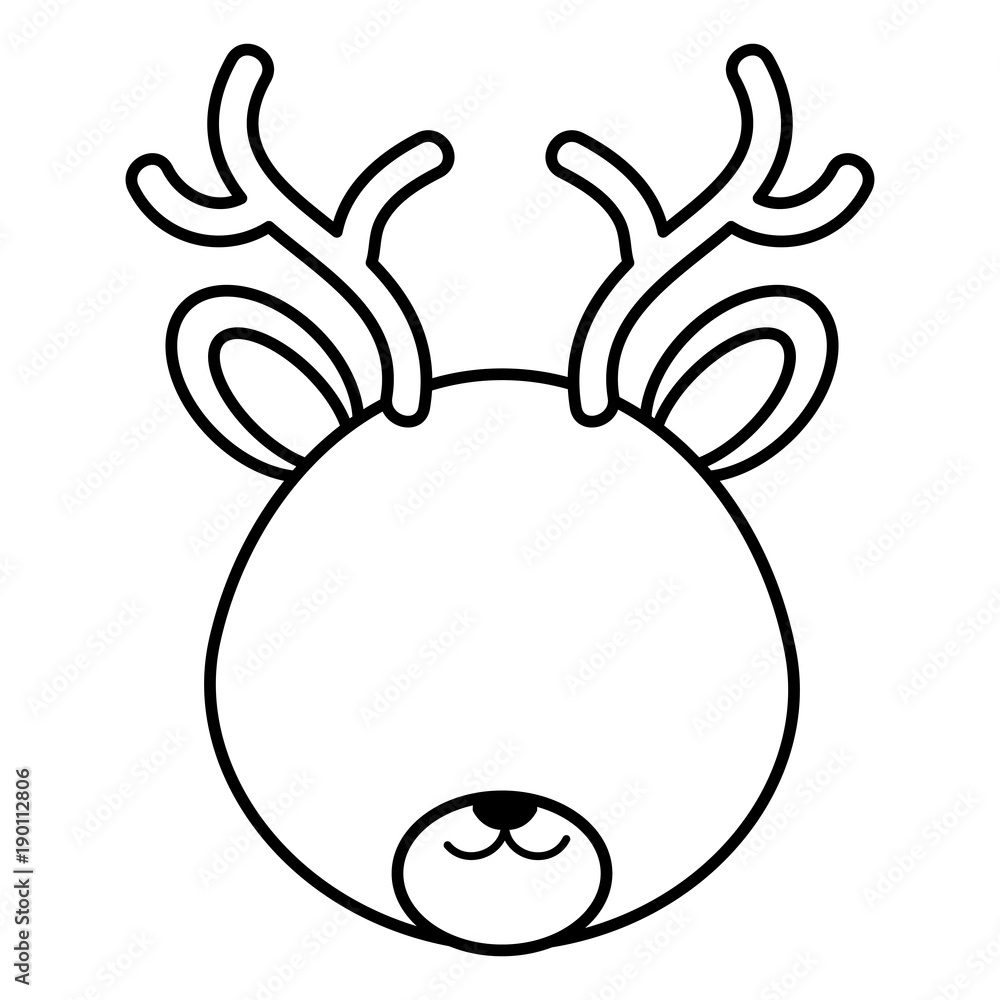 cute and tender reindeer head character cute and tender reindeer head character