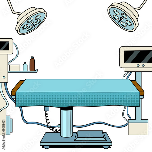 Medical surgical room pop art vector