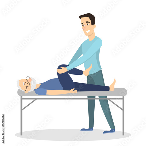 Massage therapy with man.