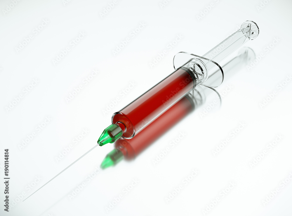 Medical syringe or squirt ready for injection Medical syringe or squirt ready for injection