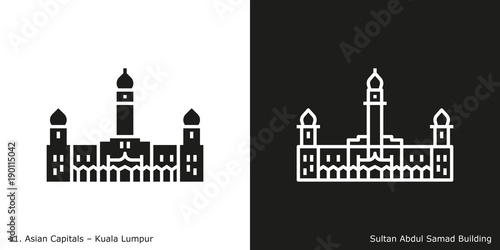 Sultan Abdul Samad Building Icon. Landmark building of Kuala Lumpur, the capital city of Malaysia