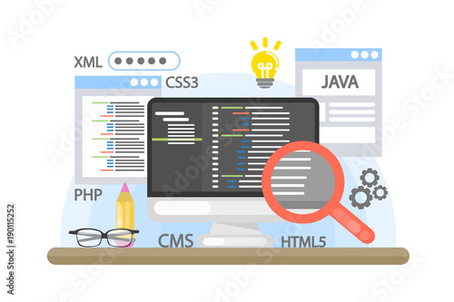 Programming computer illustration.