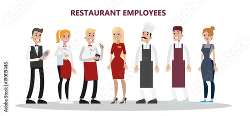 Restaurant employees set.