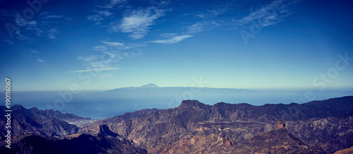 Landscape of Gran Canaria seen from Roque Nublo / Nature of Canary Islands