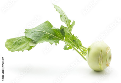 Kohlrabi German Turnip Or Turnip Cabbage With Fresh Leaves Isolated On White Background One Bulb Raw Stock Photo Adobe Stock