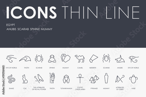 EGYPT Thin Line Icons