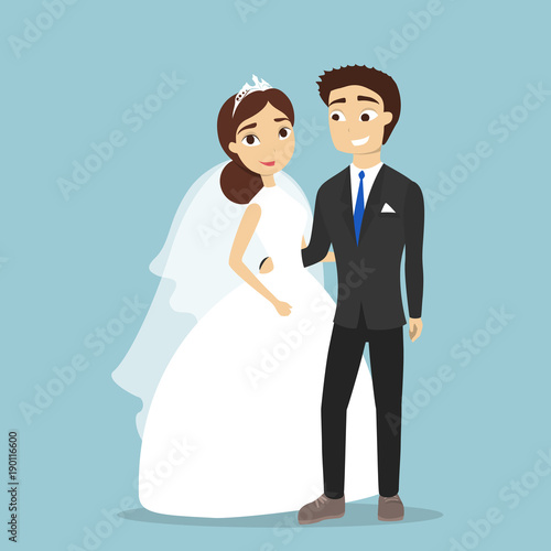 Iolated wedding couple.