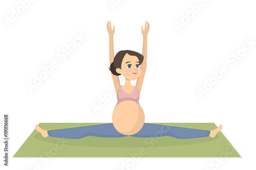 Pregnant woman exercising.