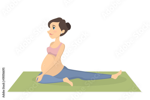 Pregnant woman exercising.