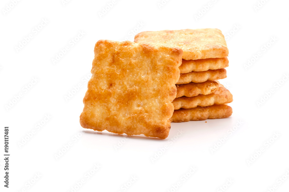 Cracker isolated on white background Cracker isolated on white background